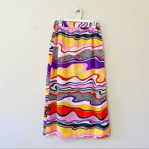 Vintage 1960s wrap skirt colorful bright small